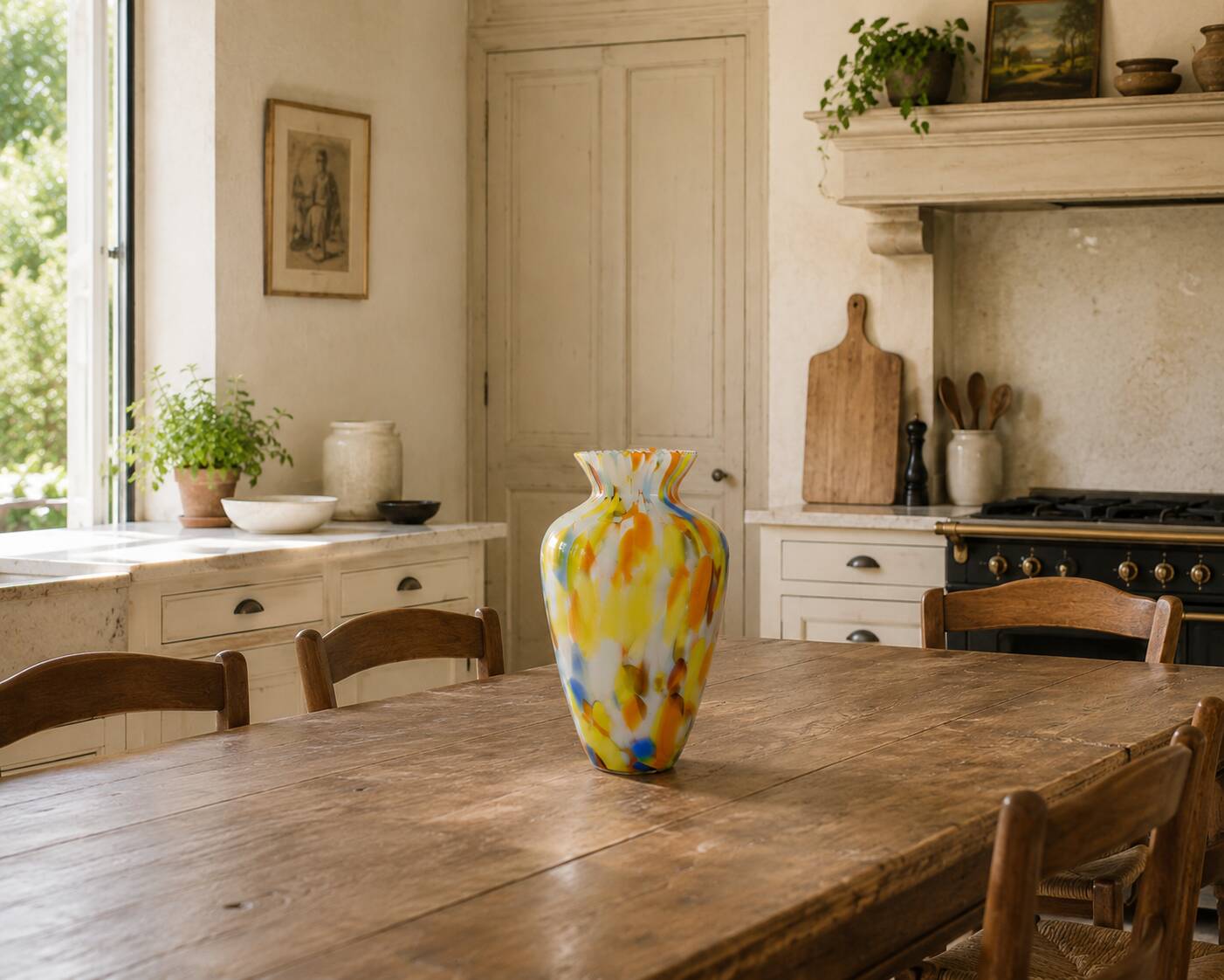 Vintage Murano glass vase, Italy, circa 1960, coloured artistic glass.