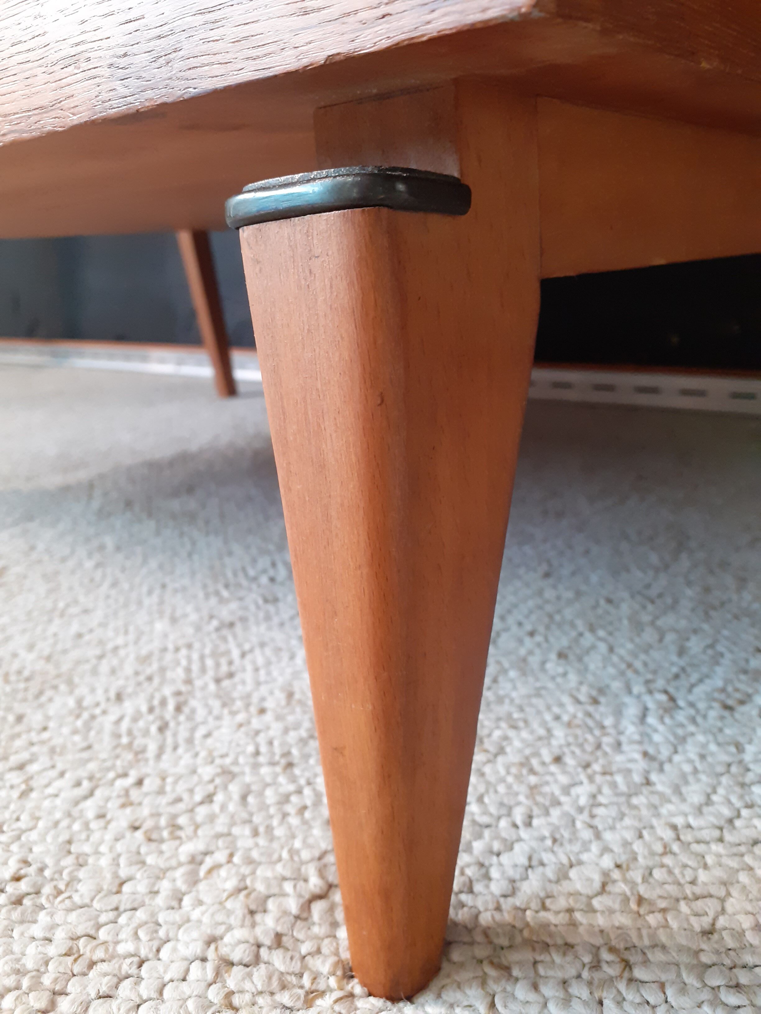 Vintage desk with compass feet around 1950
