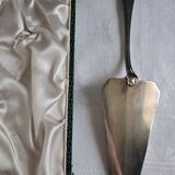 Silver metal cake peeler.