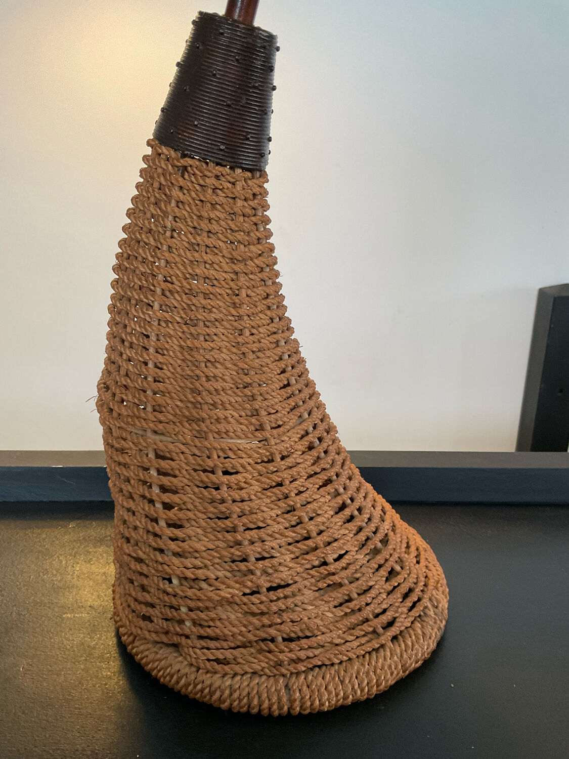 Lampe vintage en rafia