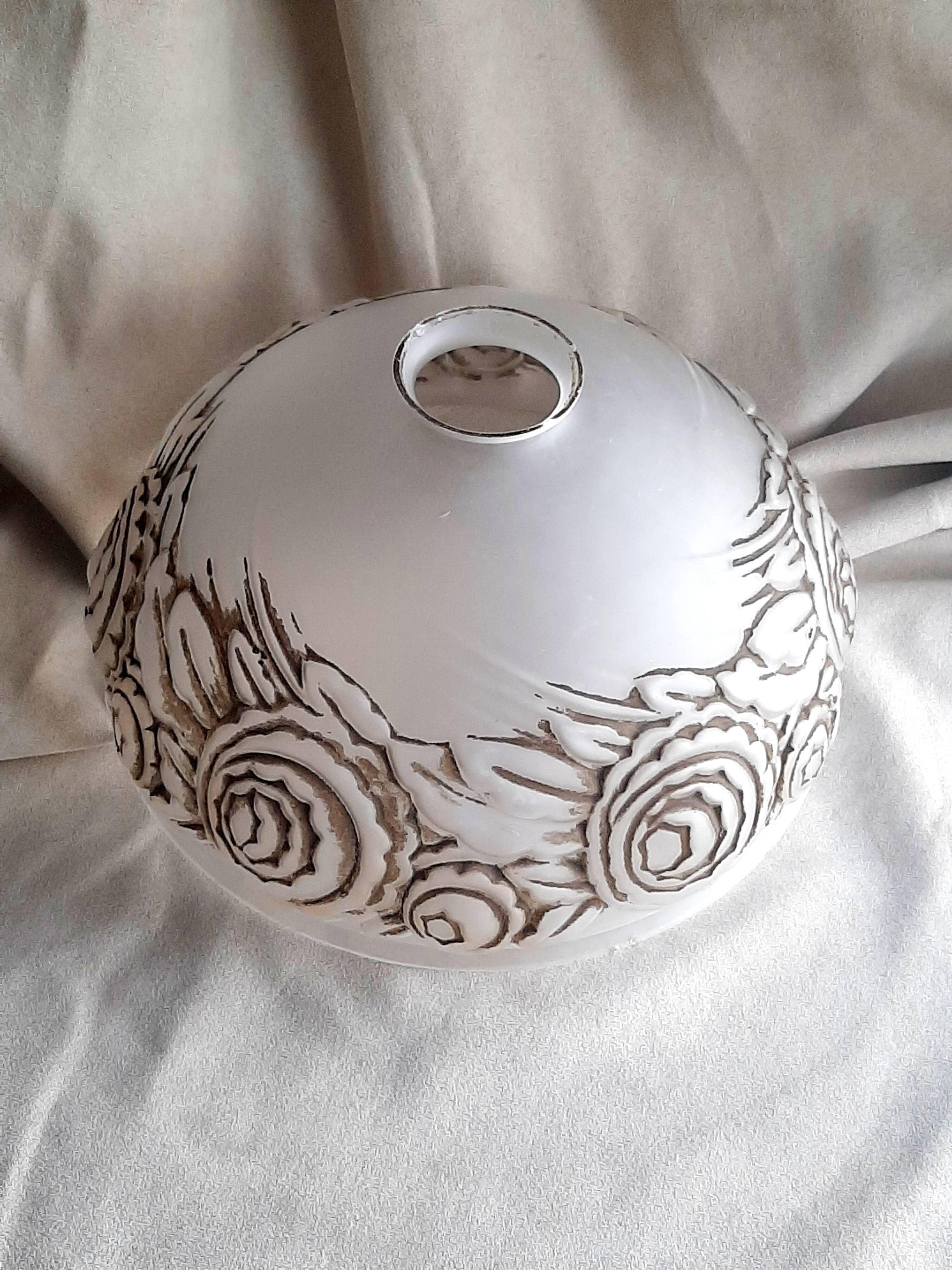 Vintage Art Deco globe in frosted glass