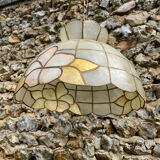 Vintage mother-of-pearl and brass pendant light 1970