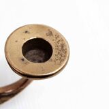 Brutalist bronze candle holder