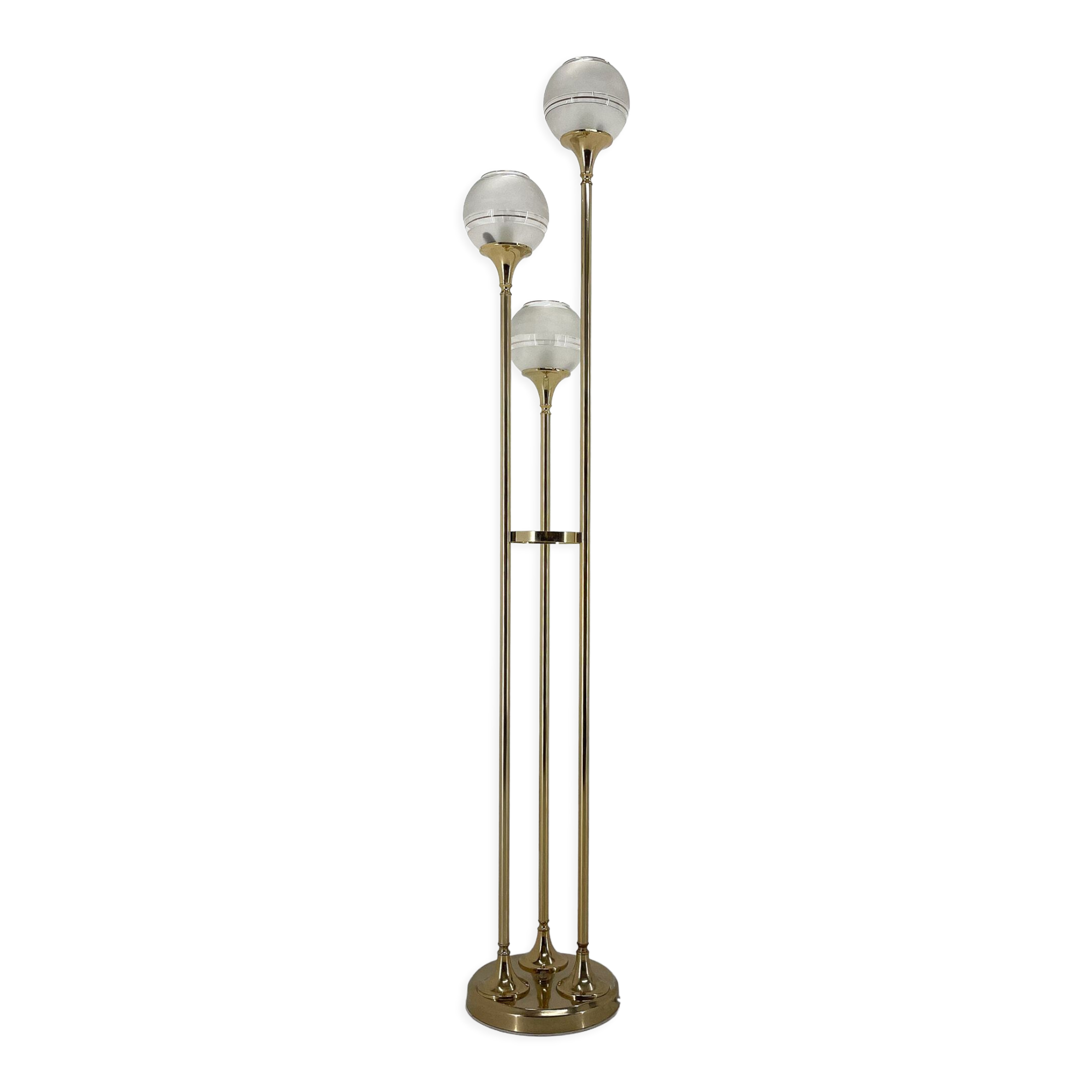 1970's italian metal & glass floor lamp