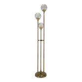 Lampadaire italien en métal et verre des années 1970
