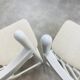 2 Scandinavian chairs with white bars from the 60s