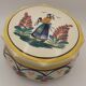 HB Quimper / Ceramic candy box / Hand-painted Breton character