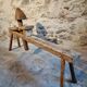 Antique French carpenter's easel – pine and oak carpenter's workbench – 19th century
