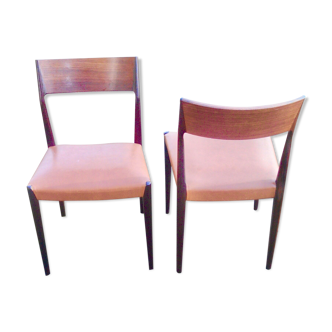 2 chaises Niels O. Møller Möller Nr 77 teck et palissandre danoises