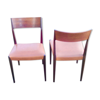 2 chairs Niels O. Møller Möller Nr 77 TECK and Rosewood Danish Design Midcent
