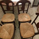 Set of 4 solid beech wood chairs