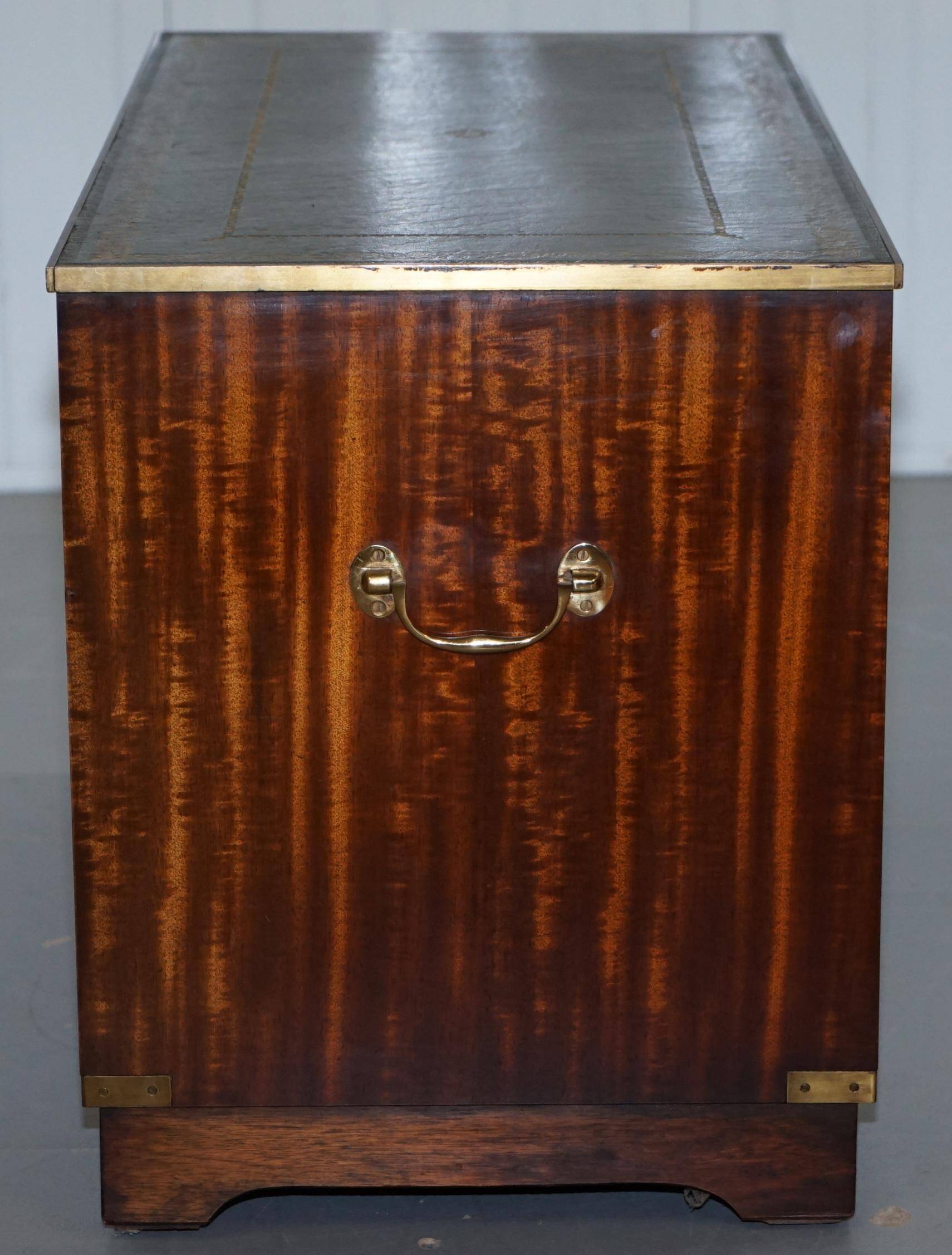 Reprodux Bevan Funnell chest of drawers with a leather top
