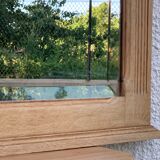 Art Deco mirror bevelled raw oak 1930