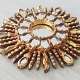 Golden wood sun mirror