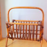 Rattan magazine rack 60s