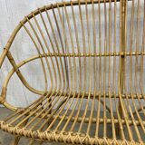 Vintage rattan bench