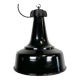 Industrial black pendant factory lamp with cast iron top, 1970s