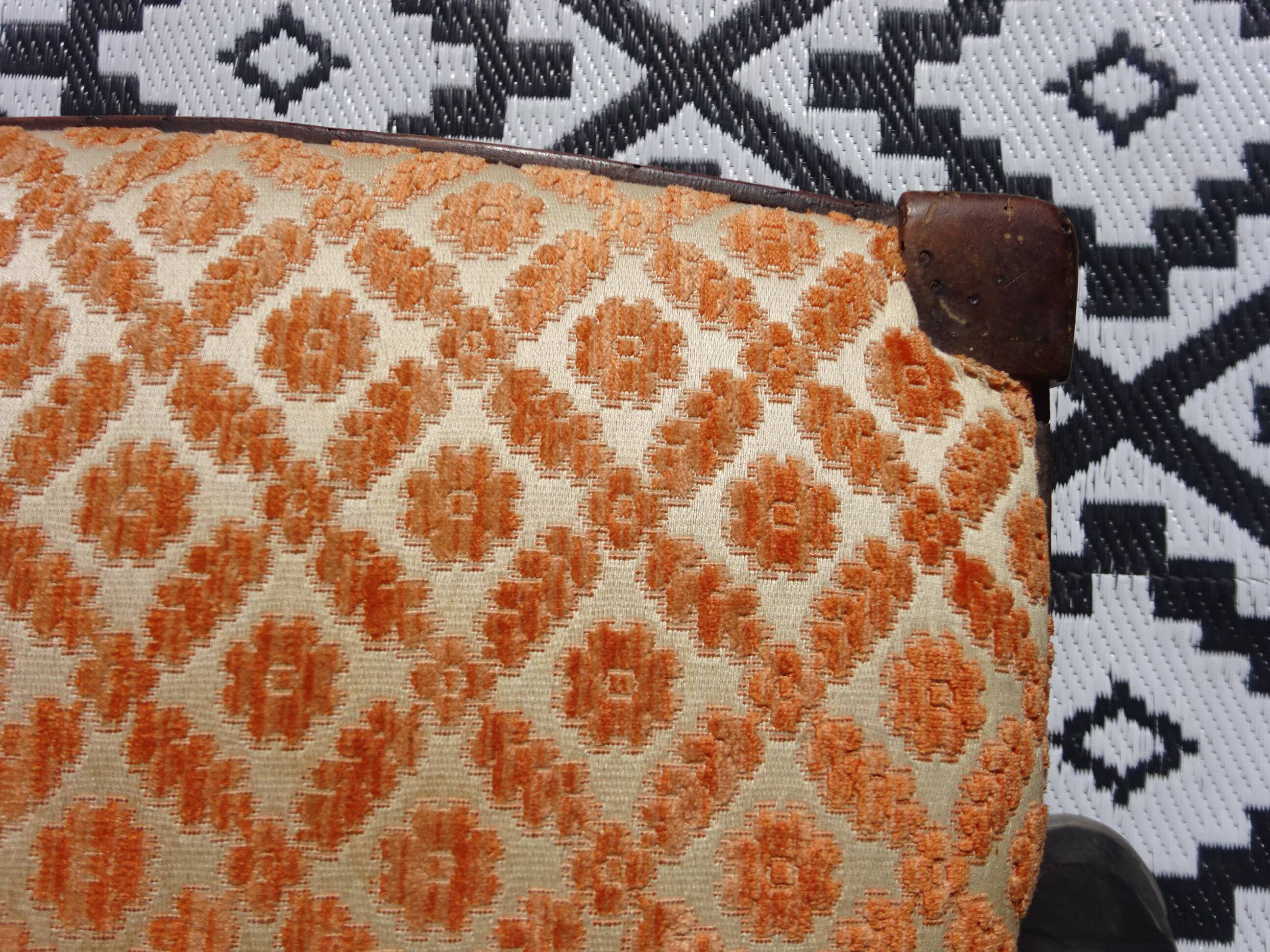 Antique Louis Philippe style chairs in walnut and velvet