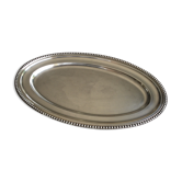 Silver metal oval dish