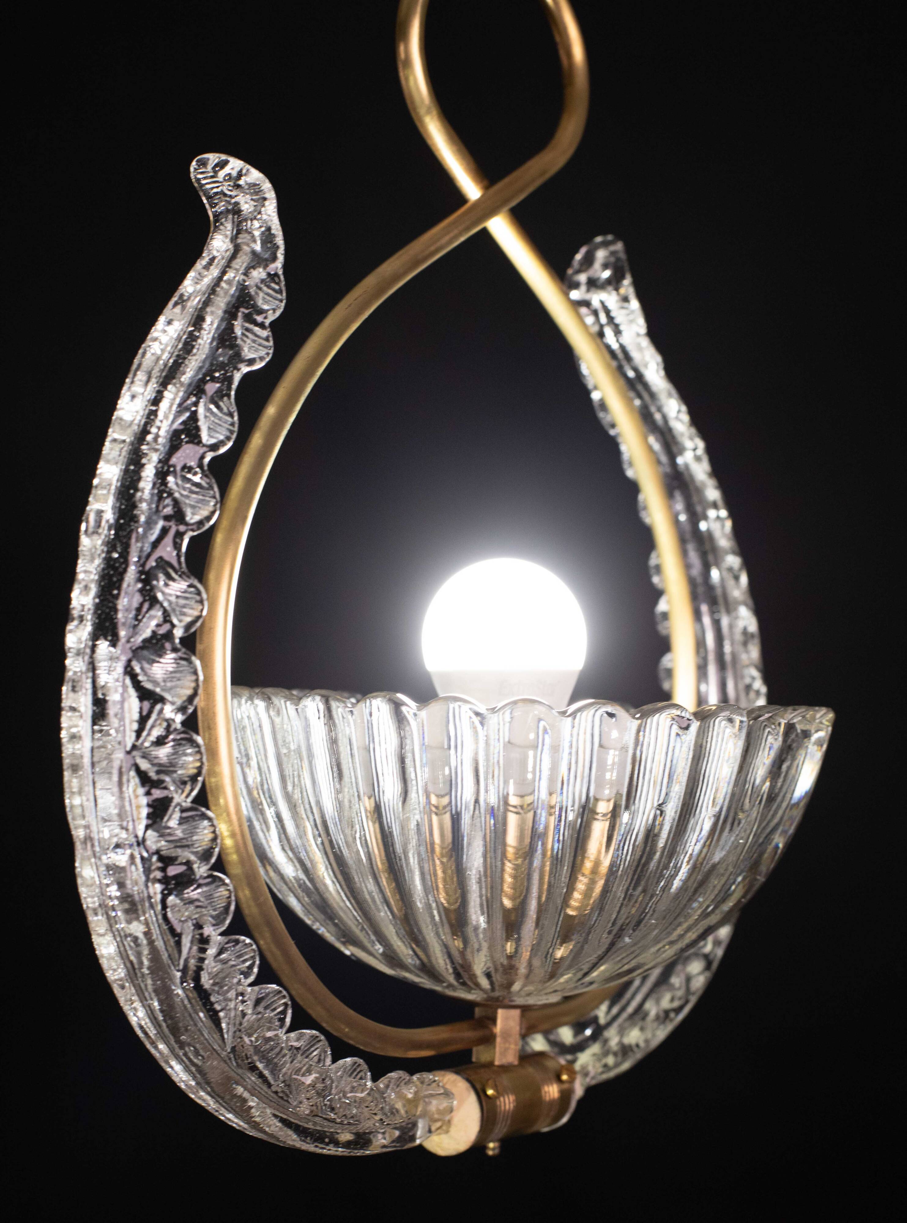 Élégant lustre Art Déco Barovier et Toso, années 1940