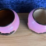 Vallauris Gabs: series of 6 ceramic vases from the Art Deco period around 1930, signed on the base