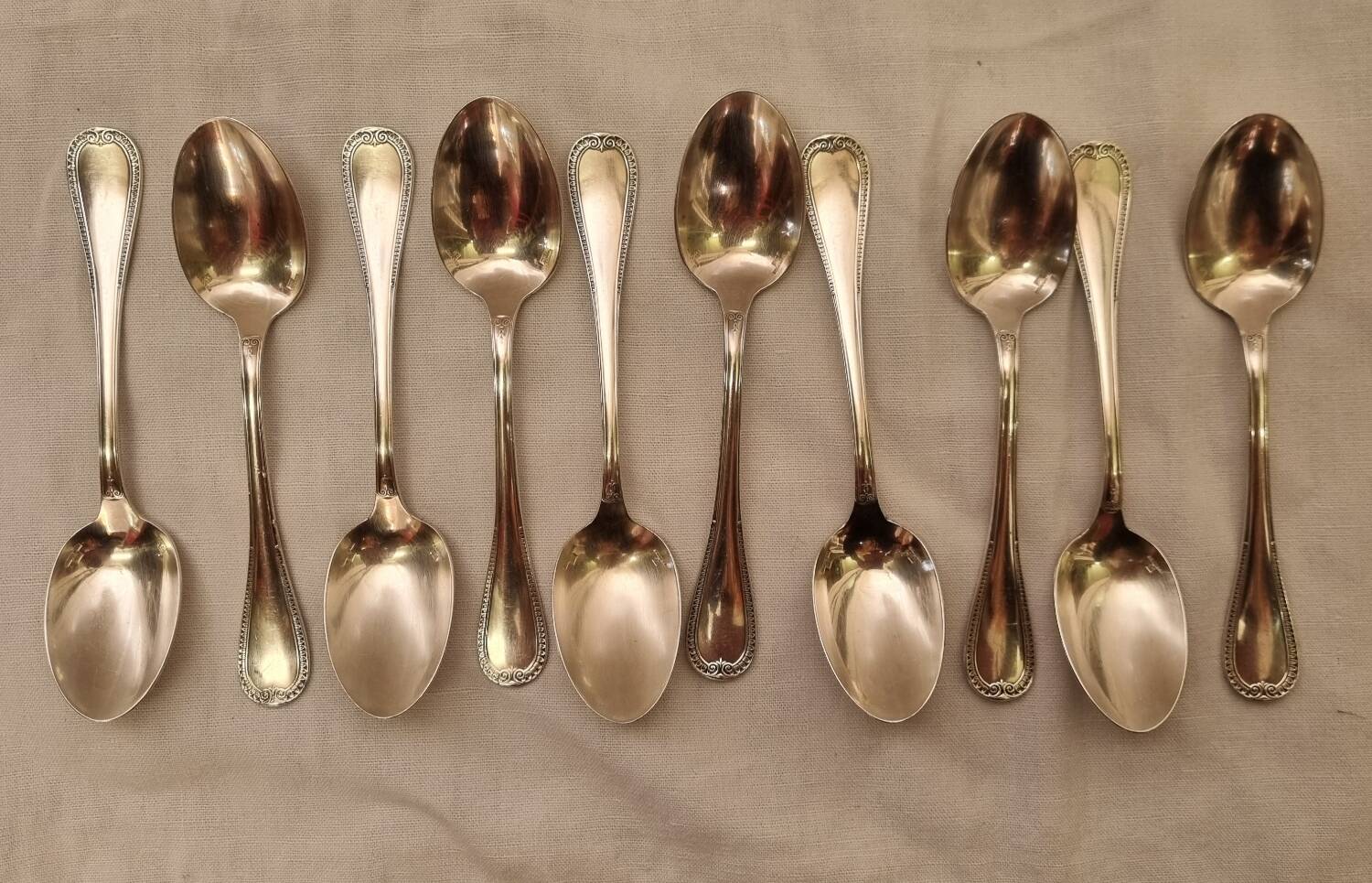 10 Christofle pearl model spoons