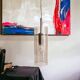 Swedish glass tube swag lamp by Mark Slöjd