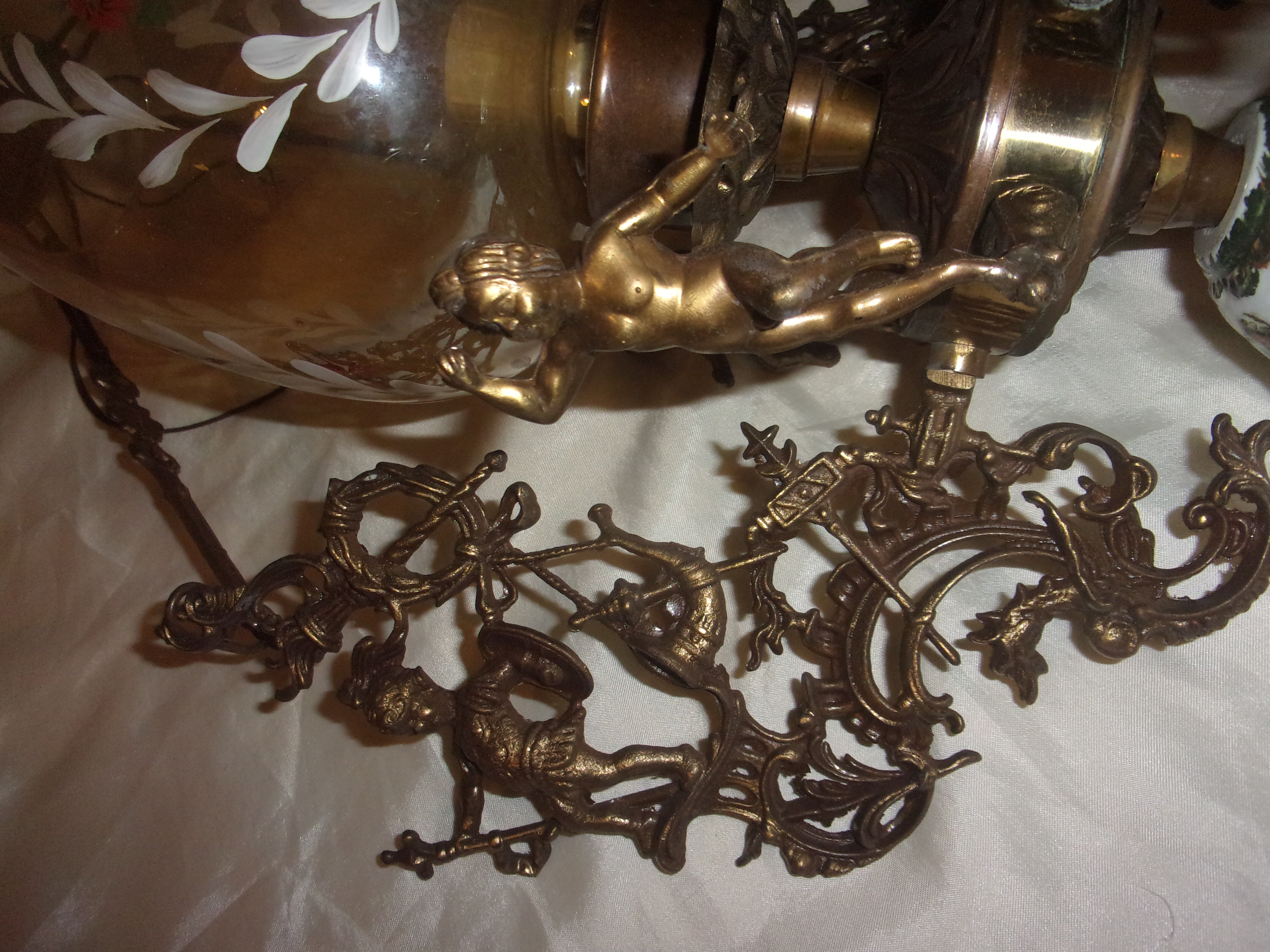 Old bronze chandelier
