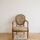 Armchair and footrest set in Louis XVI style