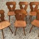 Set of 6 vintage brutalist chairs 1960-1980