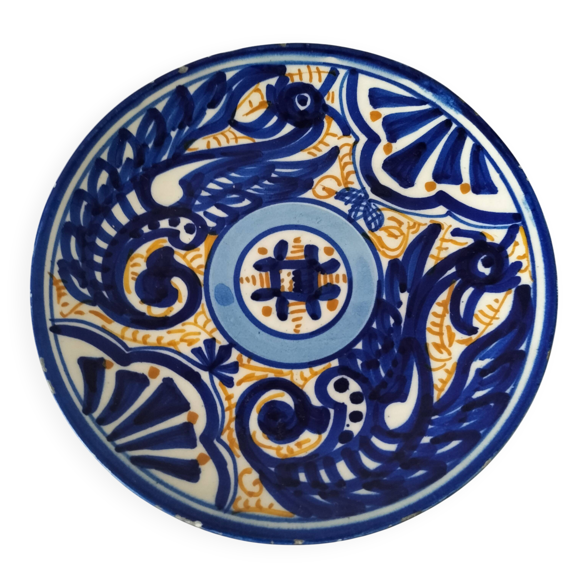 Vintage Spanish artisan plate (attributed to Talavera - Castile)
