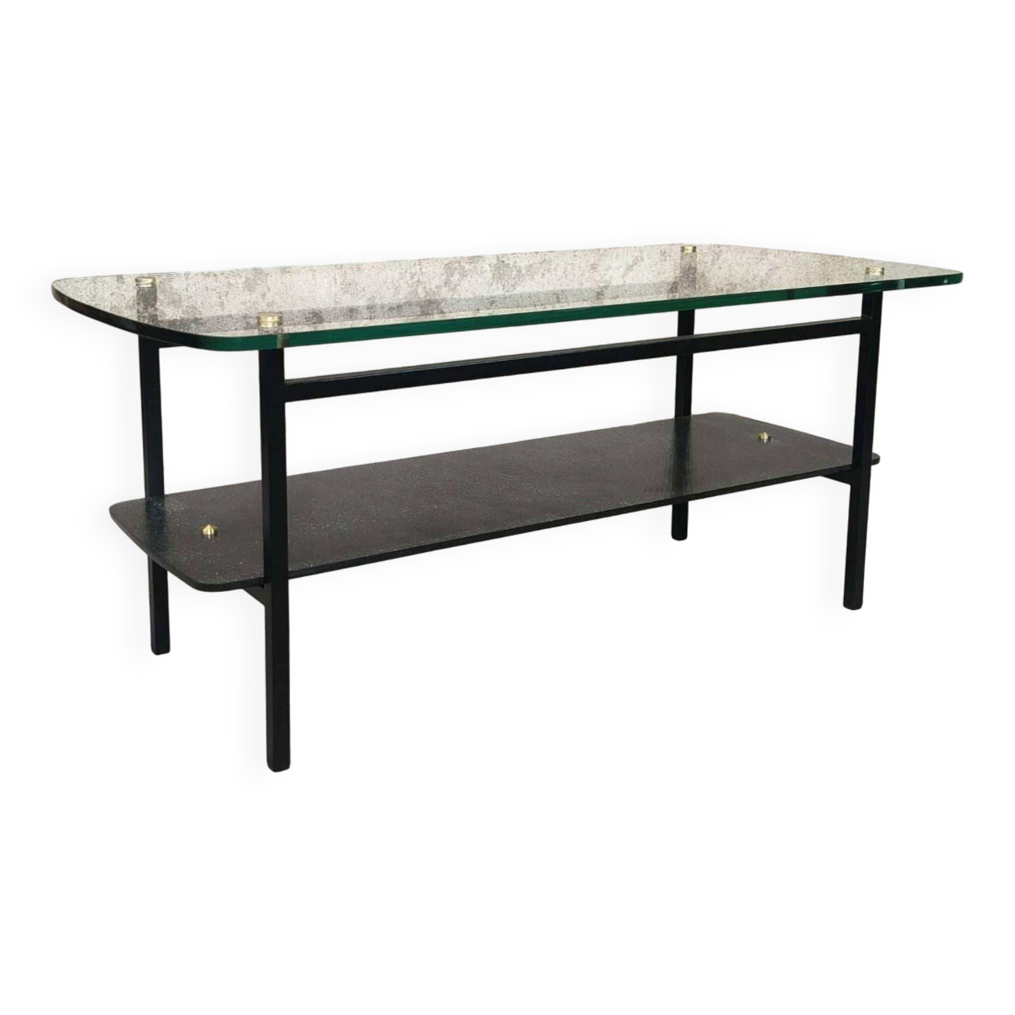 Vintage modernist glass coffee table