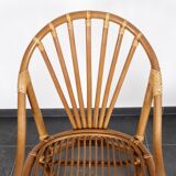 Set of 4 rattan armchairs