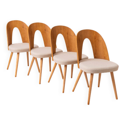 Ensemble de 4 chaises de salle à manger modernes du milieu du siècle par A.Šuman, rembourrage personnalisable disponible