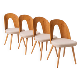 Ensemble de 4 chaises de salle à manger modernes du milieu du siècle par A.Šuman, rembourrage personnalisable disponible