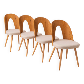 Ensemble de 4 chaises de salle à manger modernes du milieu du siècle par A.Šuman, rembourrage personnalisable disponible
