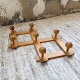 Pine wall coat rack 1980