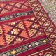 Vintage Boho Chic Berber Kilim Rug 200x115 Wool Tunisia Red