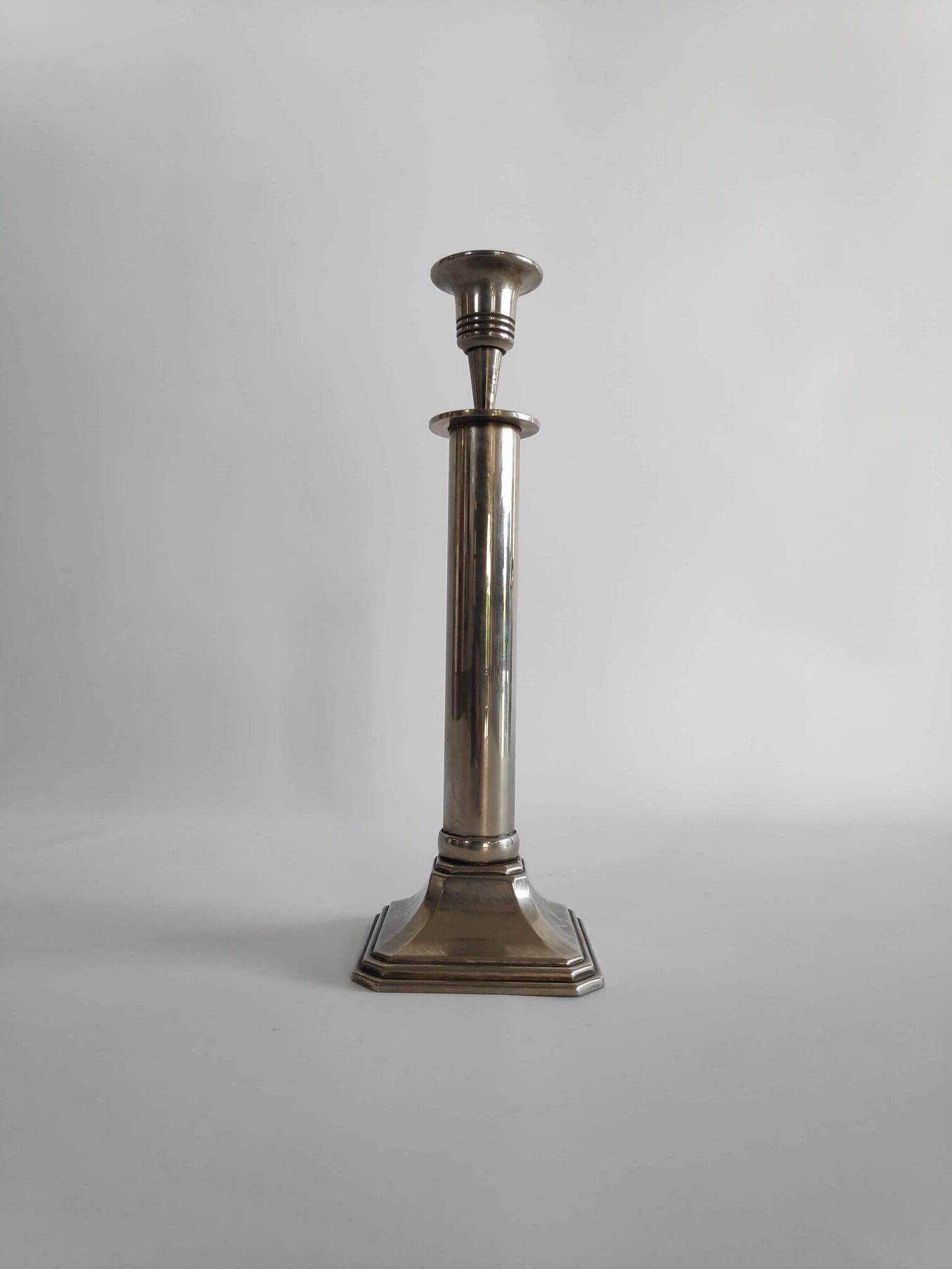 Bougeoir en métal argenté des années 60