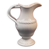 Earthenware from Gien, Hanap or ewer with twisted handle H 23.5 cm