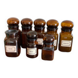 Set of 7 jars, spice apothecary jars