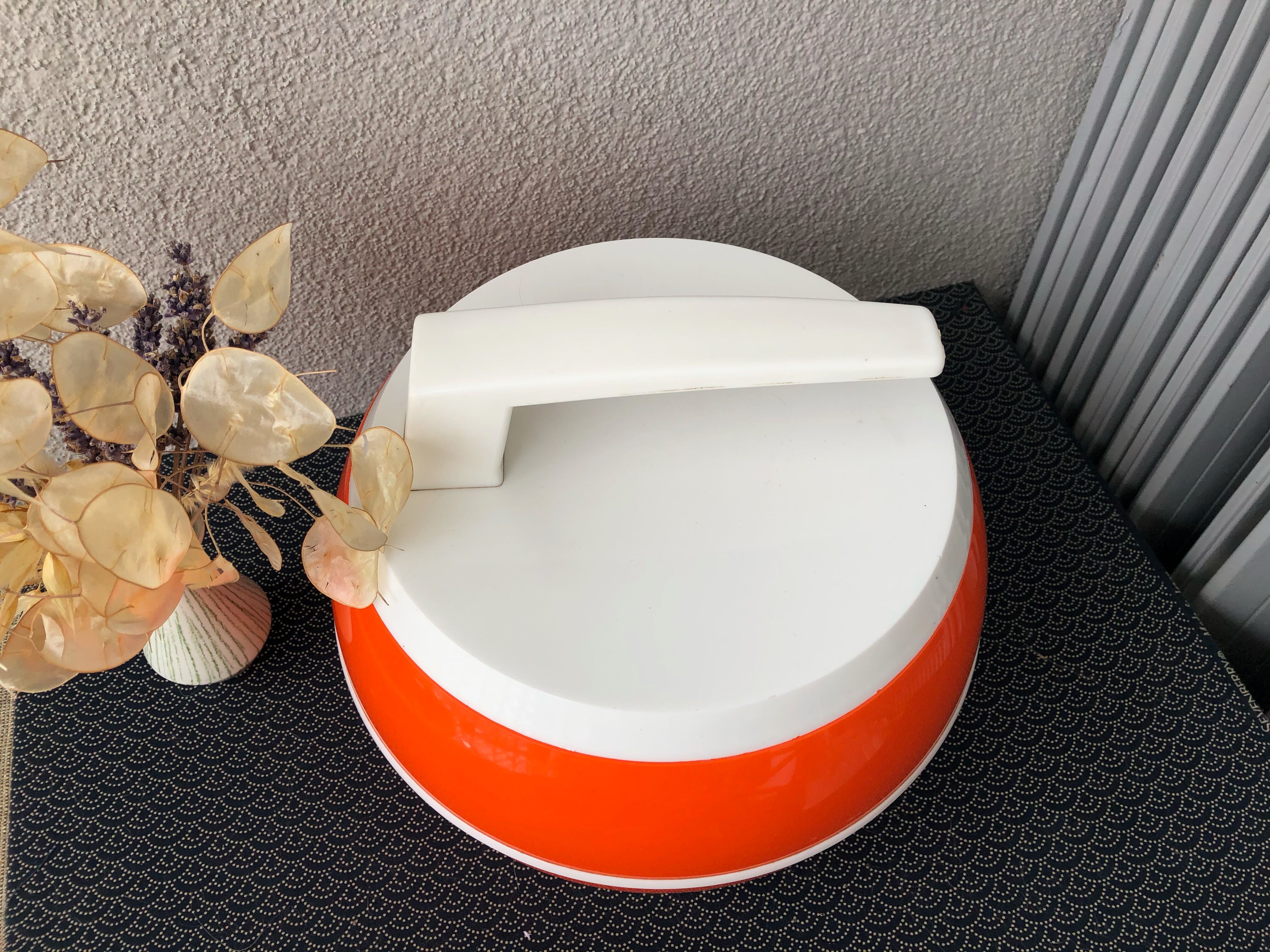 Orange vintage ice bucket