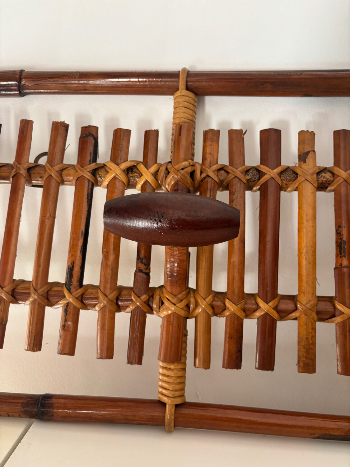 Bamboo and rattan coat rack Olaf von Bohr