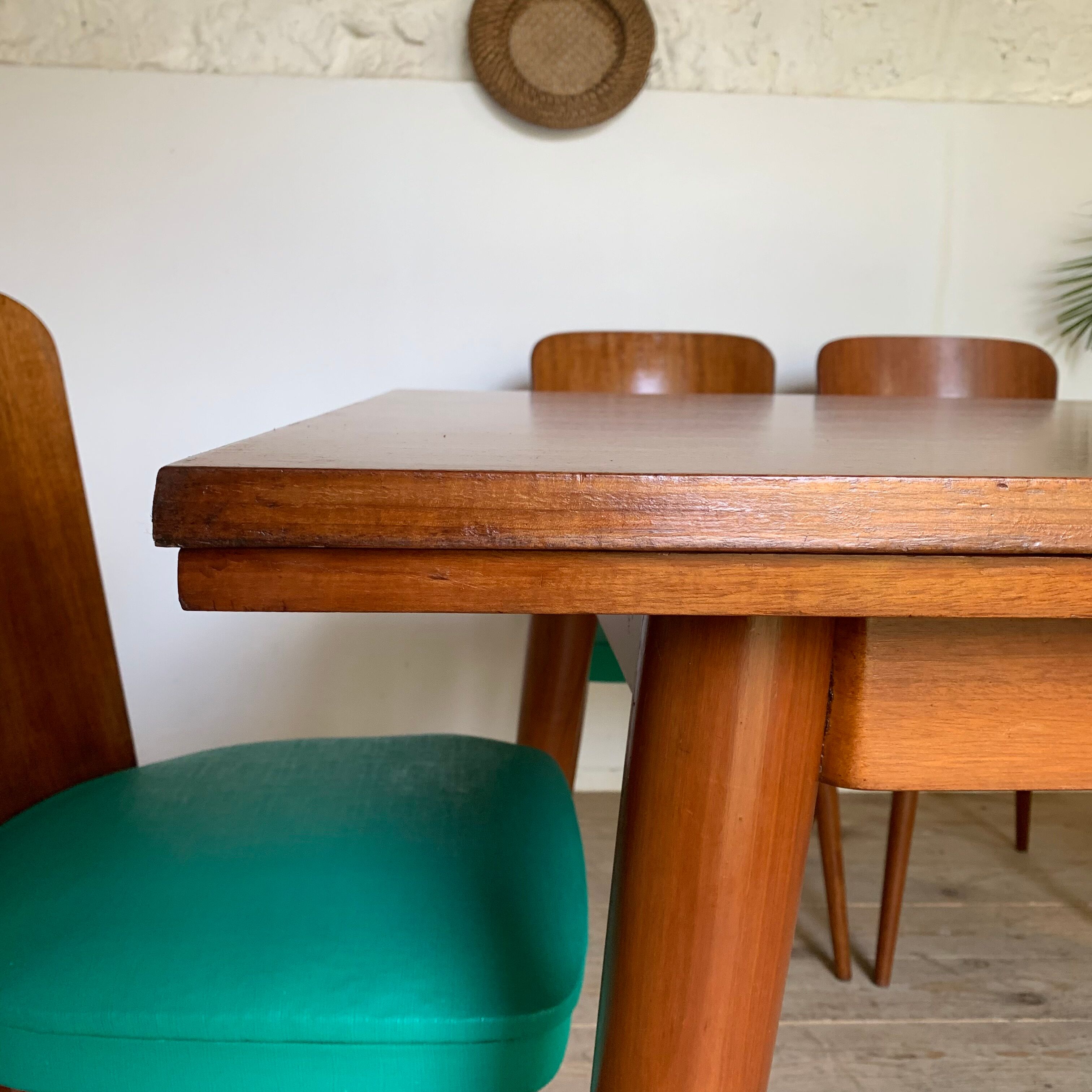Vintage rectangular teak dining table