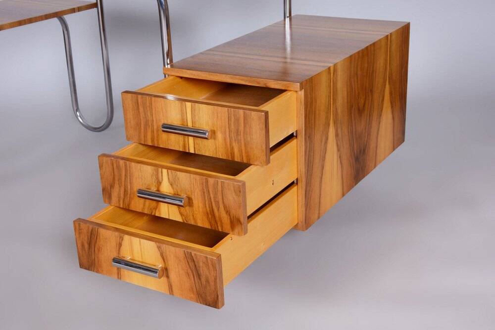 Czech Bauhaus Walnut Writing Desk by André Lurcat, 1930s