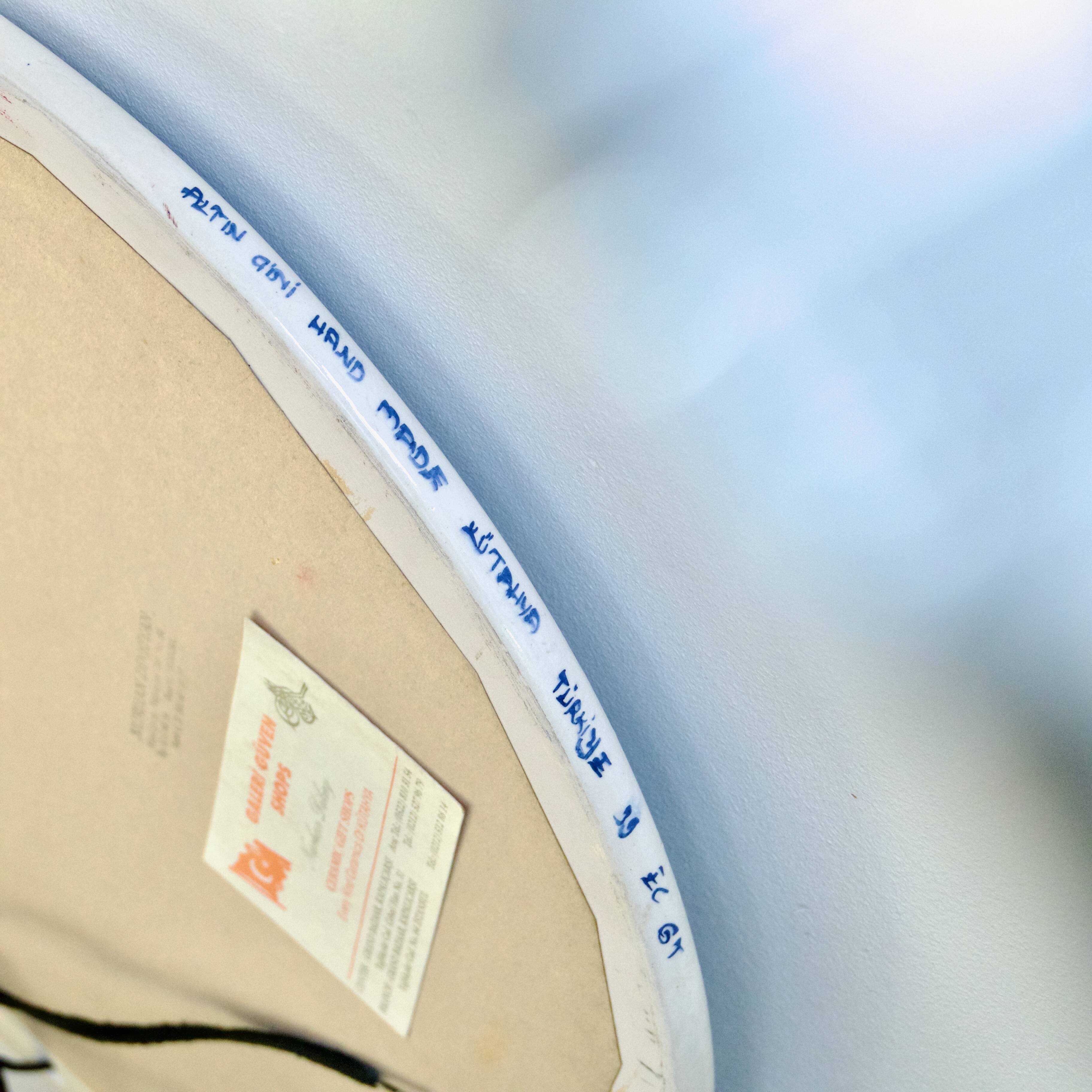 Hand painted ceramic round mirror