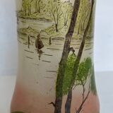Legras painted frosted glass vase