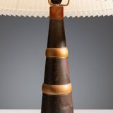 Scandinavian tapered copper and brass table lamp