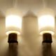 Set of 3 Vintage Limburg Wall Lights Gilded with fine gold, Glass