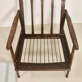 Scandinavian armchair 1960 curved armrests